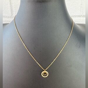 Swarovski Gold & Crystal Petite Round Pendant Necklace